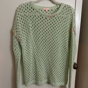 Lisa Todd Light Green Open-Knit Sweater